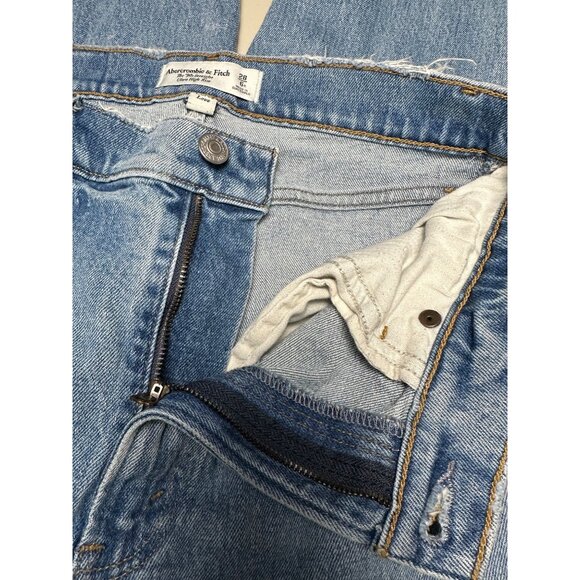 Abercrombie & Fitch The 90’s Straight Ultra High Rise Jean Size 28/6 Spilt Ankle - Picture 8 of 15